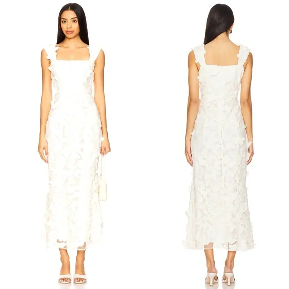 scarlett midi dress in cream elliatt Scarlett Butterfly Midi Dress In White